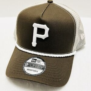 New Era Pittsburgh Pirates Brown A-Frame 9FORTY Hat Cap Adjustable Snapback MLB‎